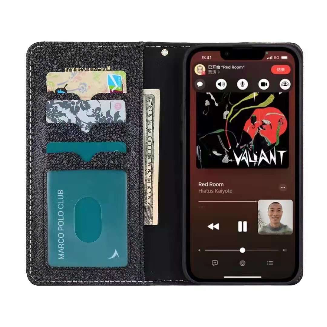 Blue Denim Leather Wallet Case Kickstand Function iPhone X 11 12 13 14 15 16 Pro Max Plus for 11-pro