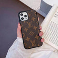 LV Phone Case iPhone X Xs Xr 11 12 13 14 15 16 Pro Max Plus Brown Monogram