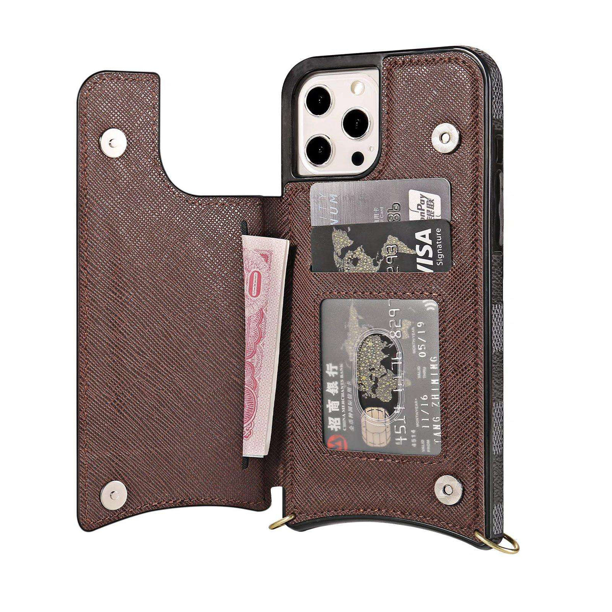 LV iPhone 13 Pro Max Case Monogram Leather For 11 12 13 14 Pro Max Series for 14-pro-max