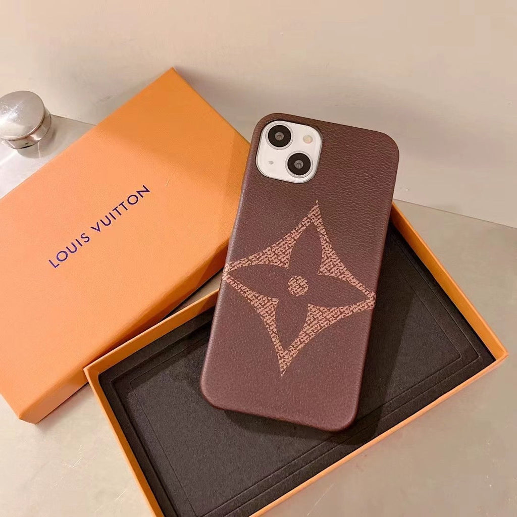 Brown Single Monogram Phone Case For I Pro Max for 13-13-pro