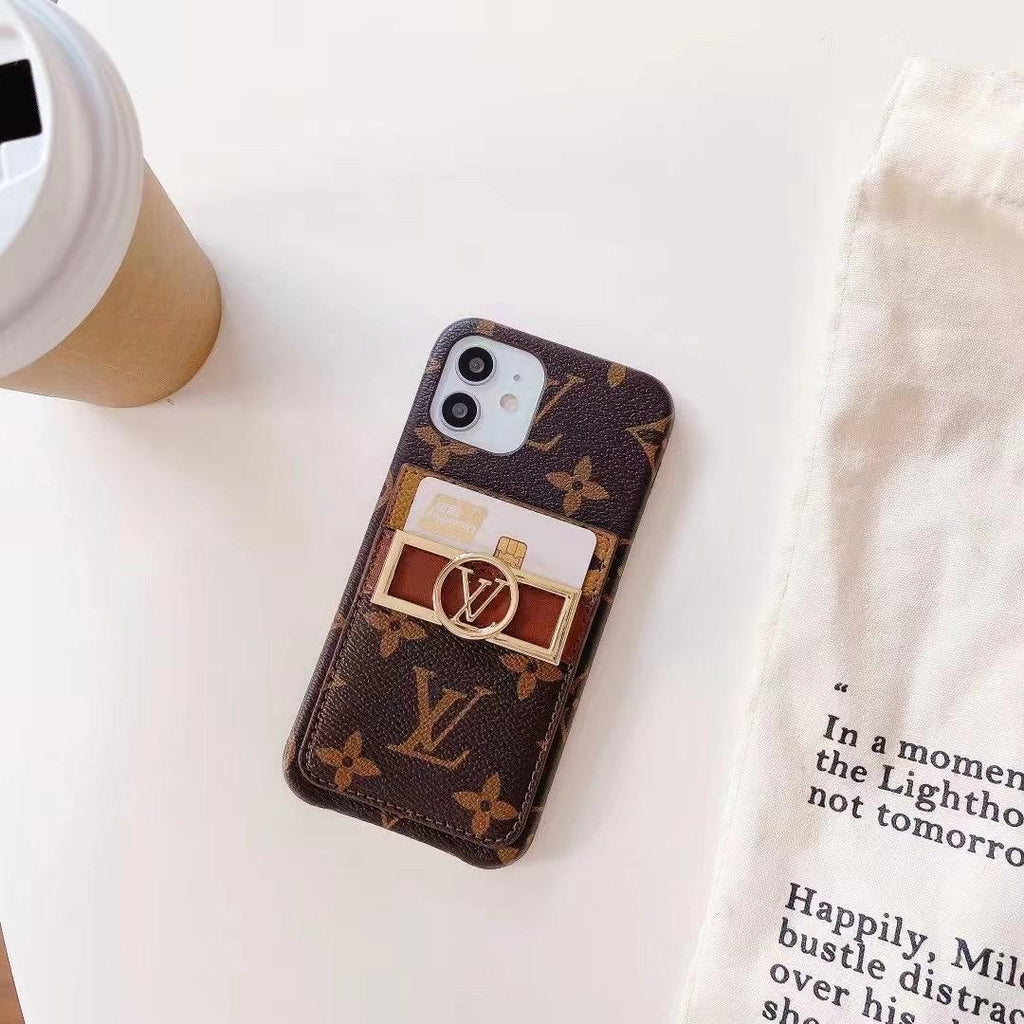 Monogram Leather Phone Case For I Pro Max for 11