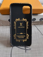 Monogram Leather Phone Case For I Pro Max for 12-pro