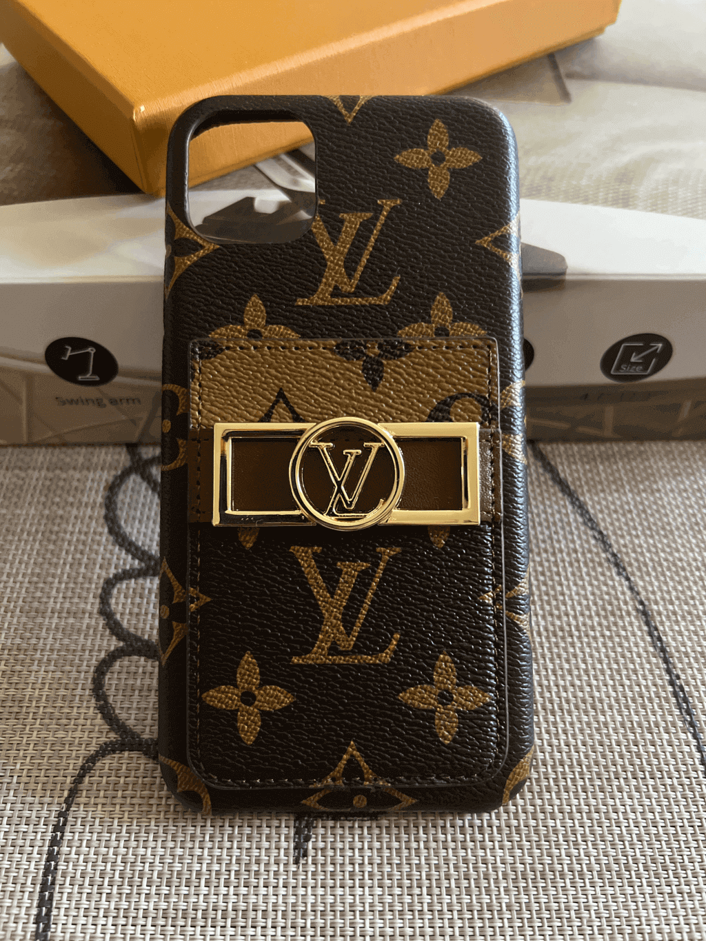 Monogram Leather Phone Case For I Pro Max for 12