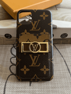 Monogram Leather Phone Case For I Pro Max for 12
