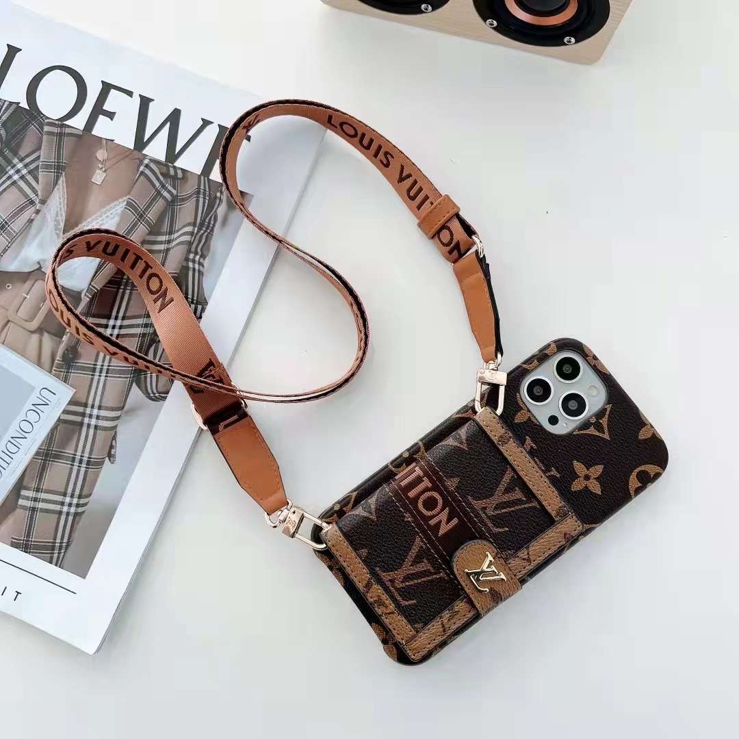 Crossbody Strap Wallet Back Cover Leather Case I Pro Max for 12-pro