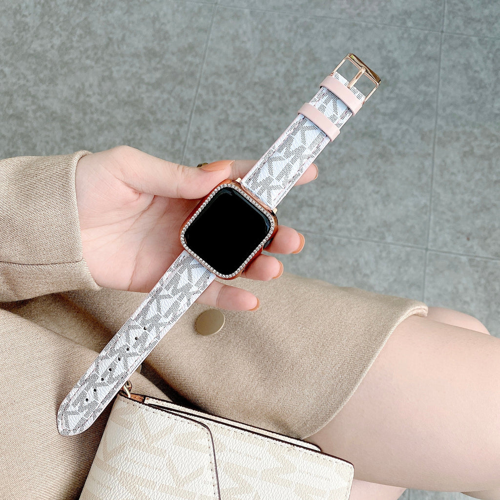 Michael Kors Apple Watch Strap for brown-pink-keeper