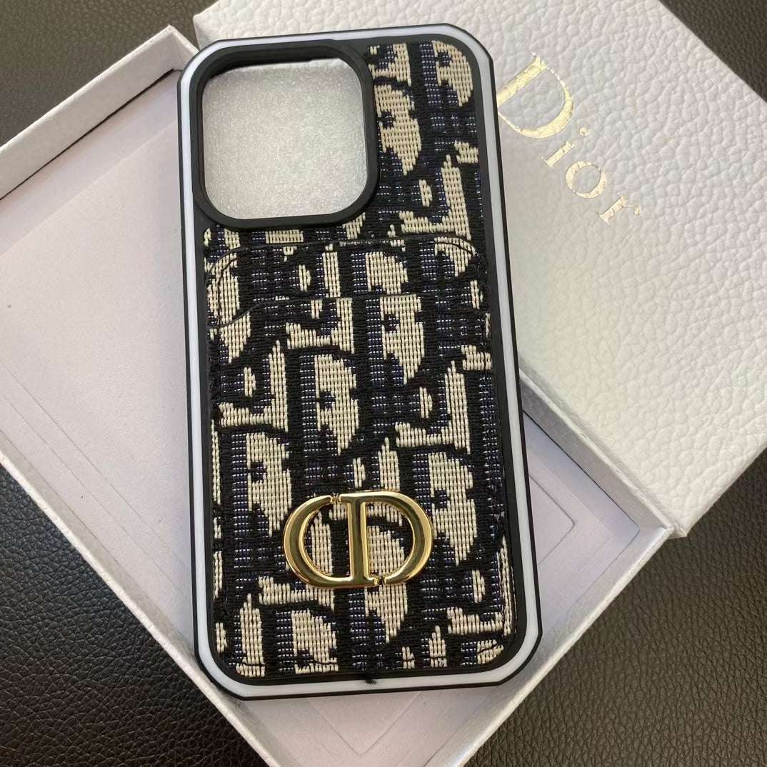 Dior iPhone Case Card Holder For 11 12 13 14 15 16 Pro Max Plus Series