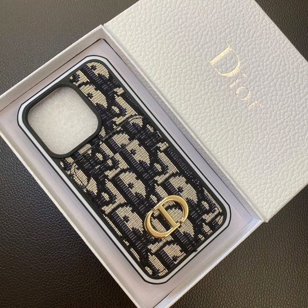 Dior iPhone Case Card Holder For 11 12 13 14 15 16 Pro Max Plus Series