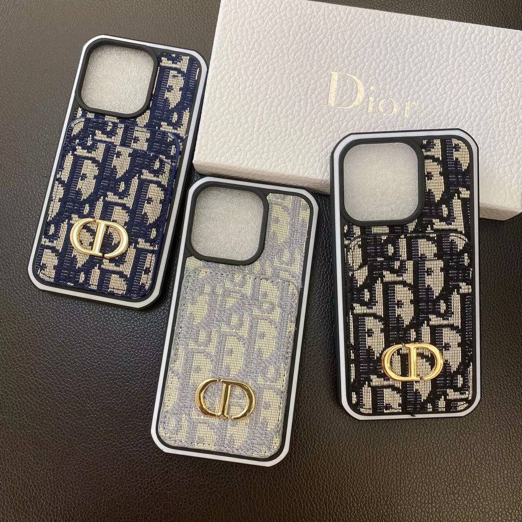Dior iPhone Case Card Holder For 11 12 13 14 15 16 Pro Max Plus Series for 11-pro
