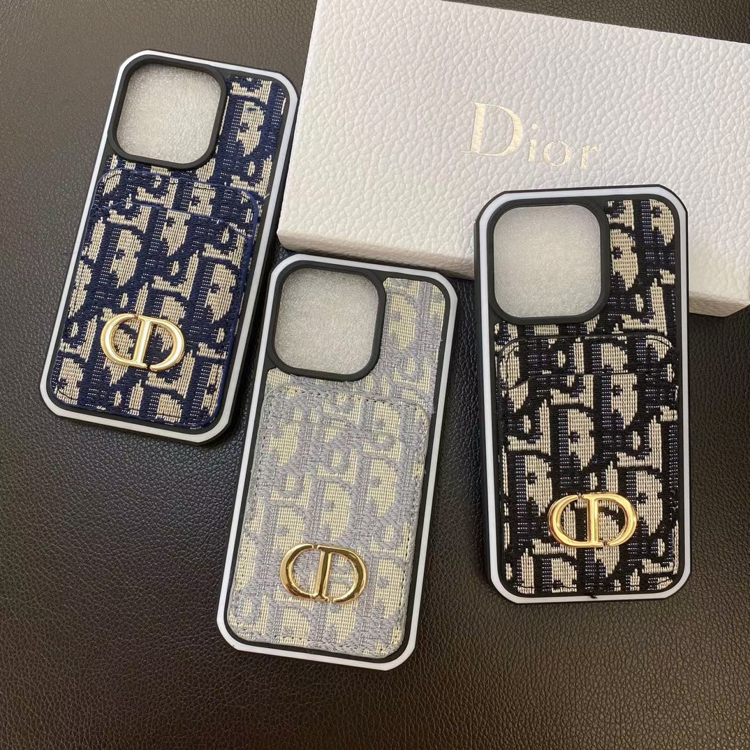 Dior iPhone Case Card Holder For 11 12 13 14 15 16 Pro Max Plus Series for 11-pro