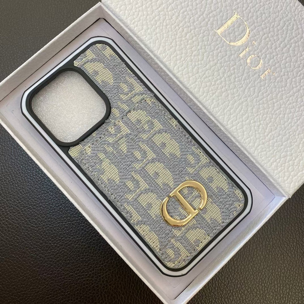 Dior iPhone Case Card Holder For 11 12 13 14 15 16 Pro Max Plus Series for 11-pro-max