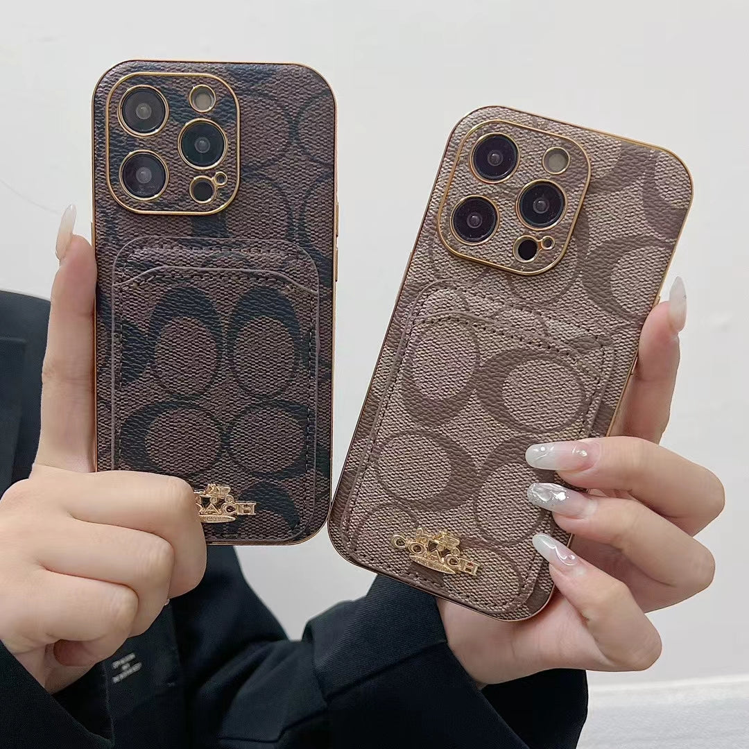 Luxury Coach Phone Case Card Slot For I Pro Max Plus for 12