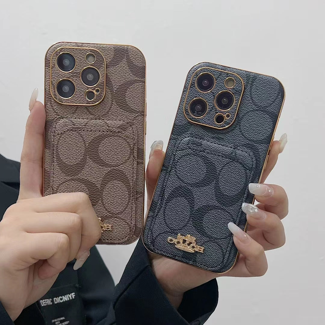 Luxury Coach Phone Case Card Slot For I Pro Max Plus for 12