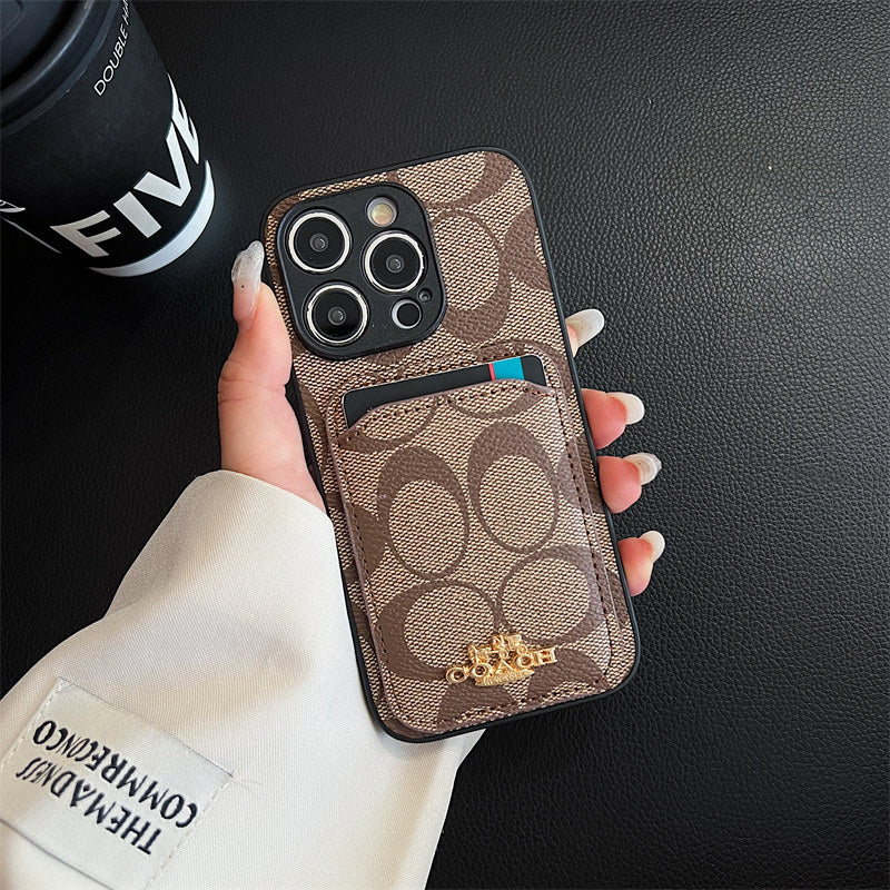 Luxury Coach Phone Case Card Slot For I Pro Max Plus for 12-pro