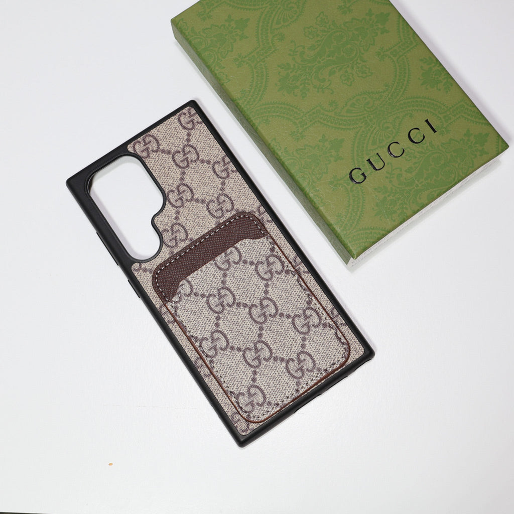 Gucci Samsung Galaxy Phone Case Card Slot For S22 23 24 25 26 Ultra Plus Series for s22-plus