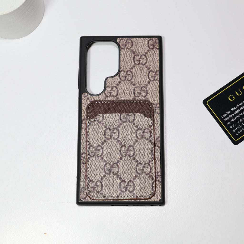 Gucci Samsung Galaxy Phone Case Card Slot For S22 23 24 25 26 Ultra Plus Series for s24-plus
