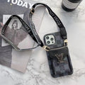 iPhone Case Louis Vuitton Style Crossbody For 11 12 13 14 15 16 Pro Max Plus Series