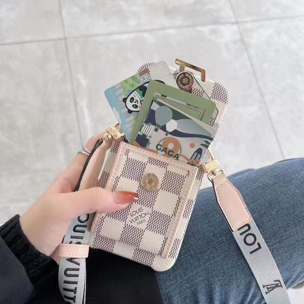 iPhone Case Louis Vuitton Style Crossbody For 11 12 13 14 15 16 Pro Max Plus Series