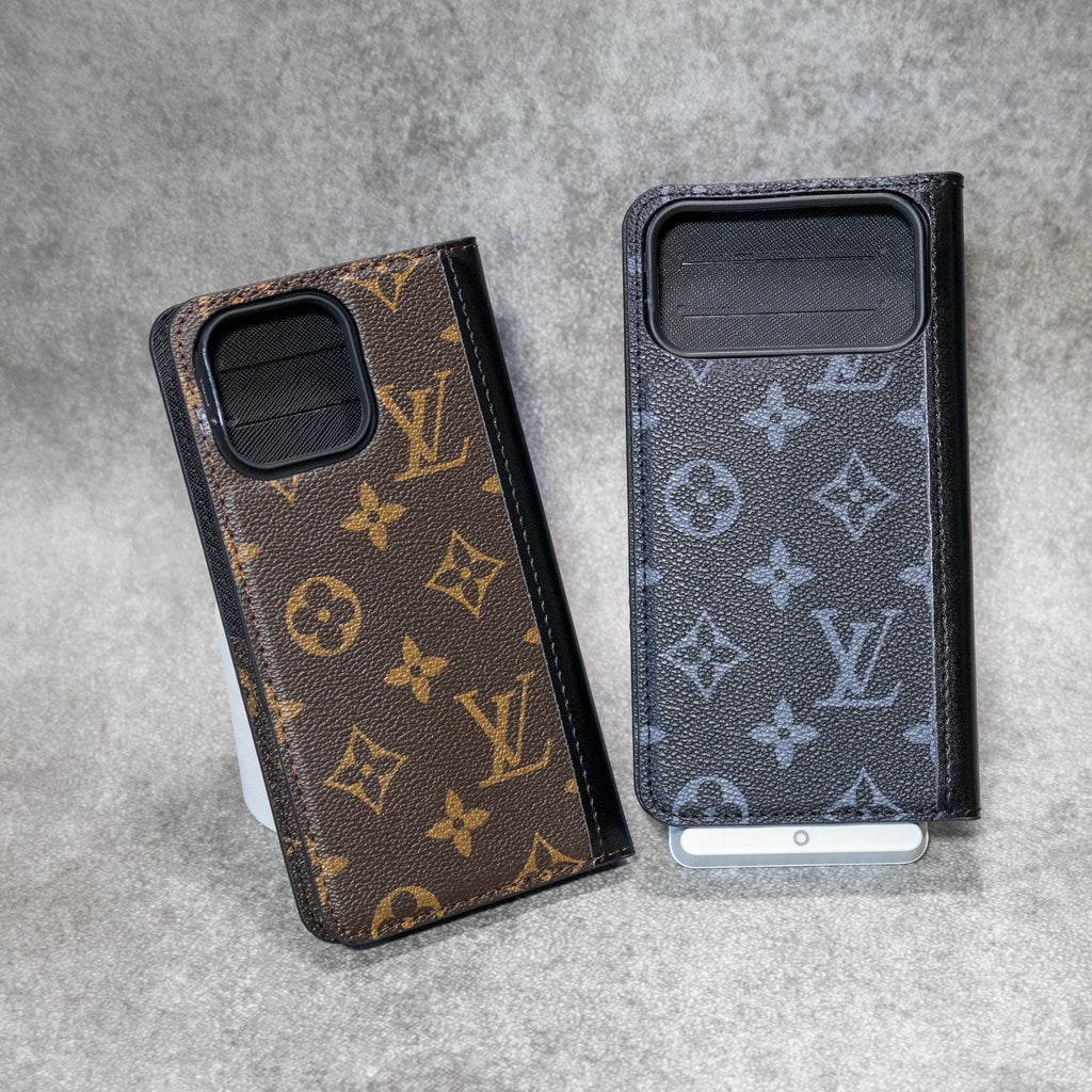 iPhone Wallet Case LV Leather For 12-17 / Pro / Pro Max / Plus for 12-pro
