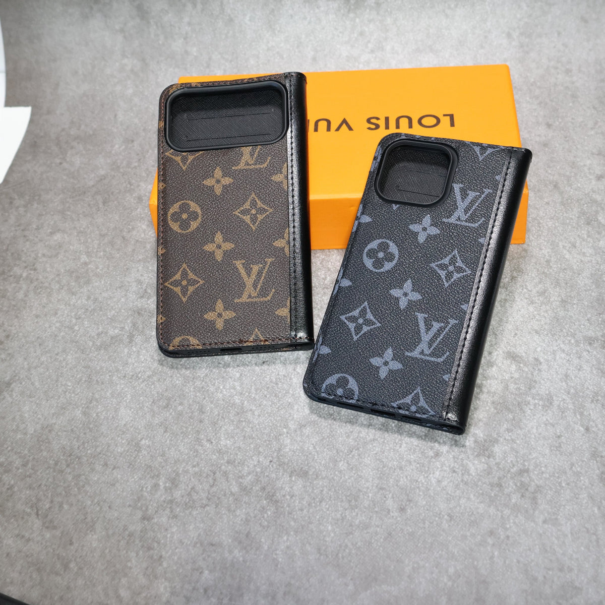 iPhone Wallet Case LV Leather For 12-17 / Pro / Pro Max / Plus