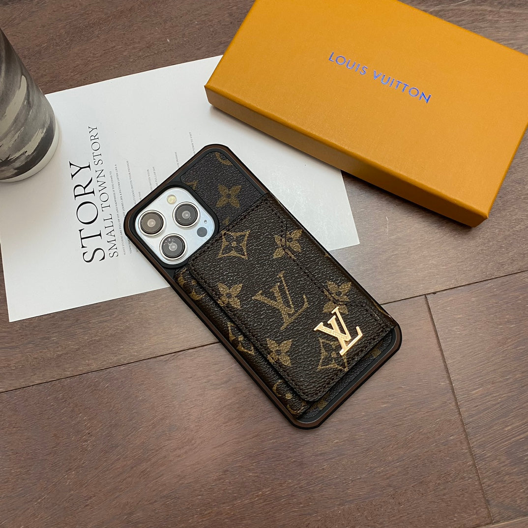 LV Case iPhone 16 Pro Max Plus 15 14 13 12 Wallet Style