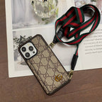 iPhone 16 LV Case 15 14 13 12 Pro Max Plus Crossbody Wallet for 12-pro