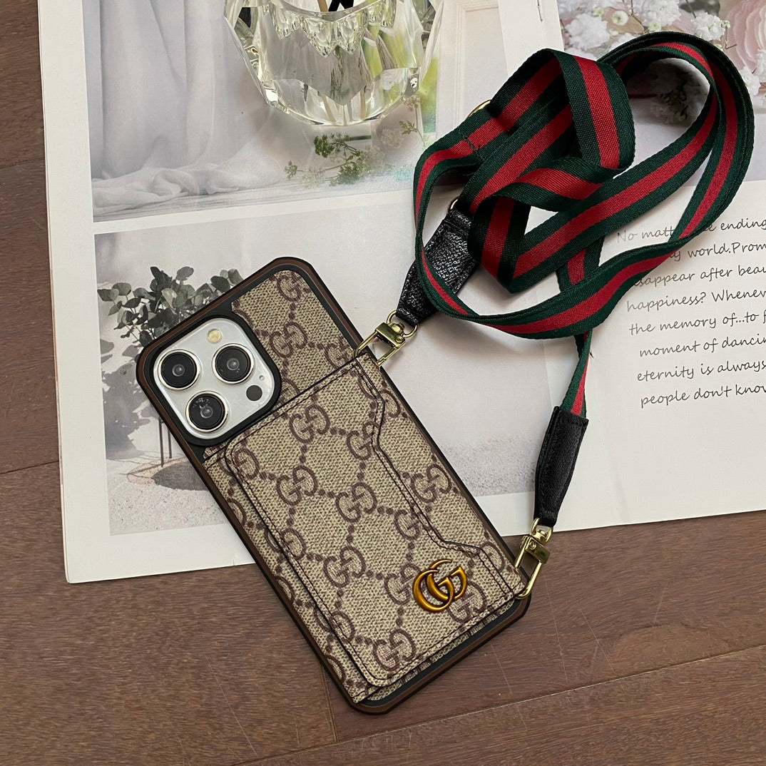 iPhone 16 LV Case 15 14 13 12 Pro Max Plus Crossbody Wallet for 12-pro