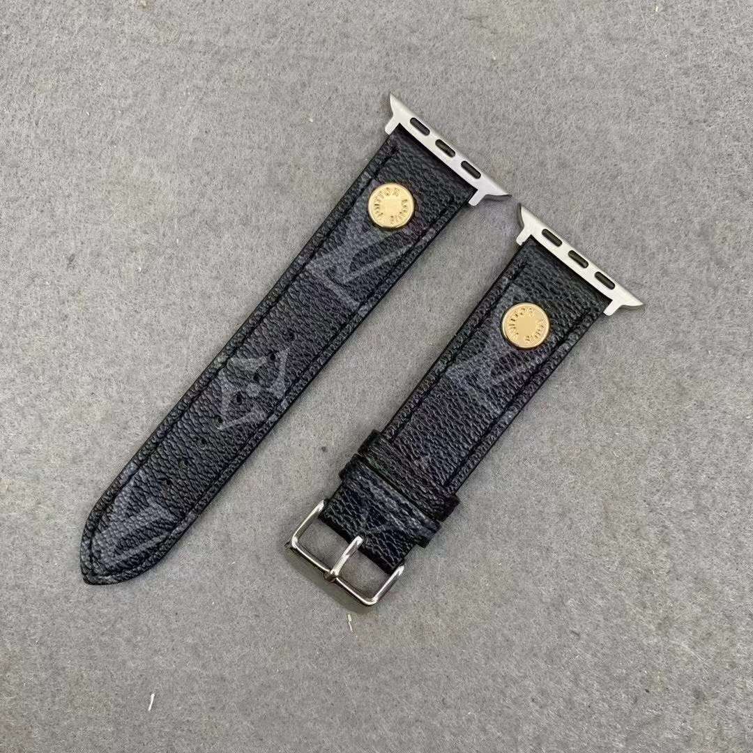 Louis Vuitton Apple Watch Bands Black Monogram Apple Watch Band for 42mm-44mm-45mm