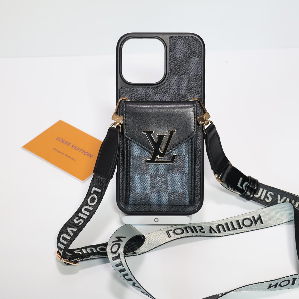 iPhone LV Case Wallet For 12-16 / Pro / Pro Max / Plus / – Crossbody for 12-pro