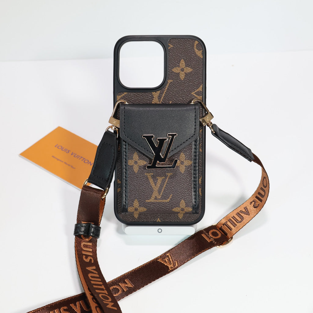 iPhone LV Case Wallet For 12-16 / Pro / Pro Max / Plus / – Crossbody for 12-pro