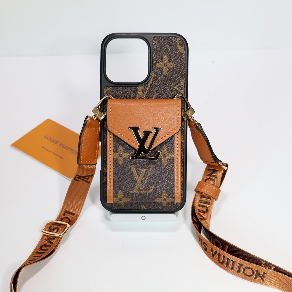 iPhone LV Case Wallet For 12-16 / Pro / Pro Max / Plus / – Crossbody for 12-pro