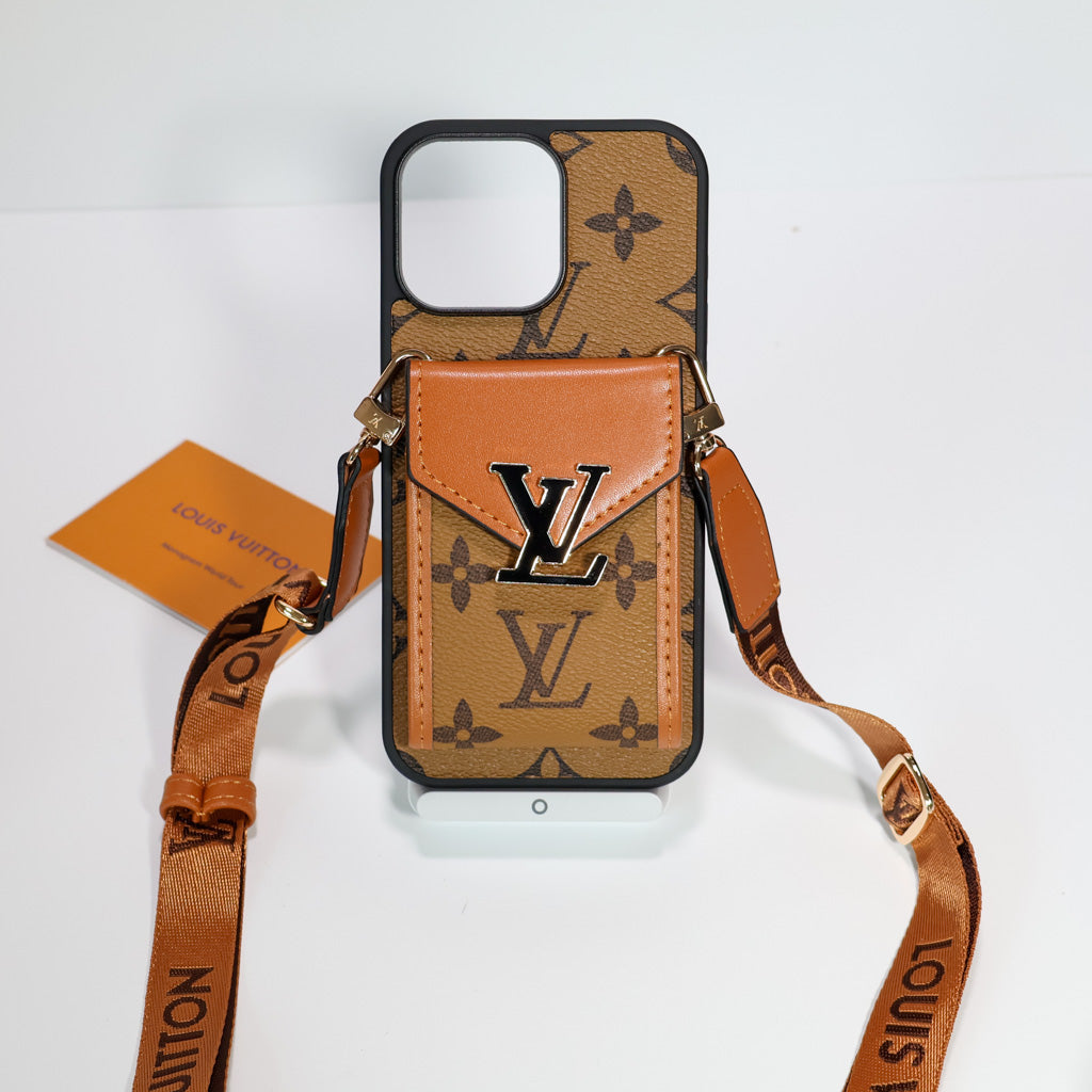 iPhone LV Case Wallet For 12-16 / Pro / Pro Max / Plus / – Crossbody for 12-pro