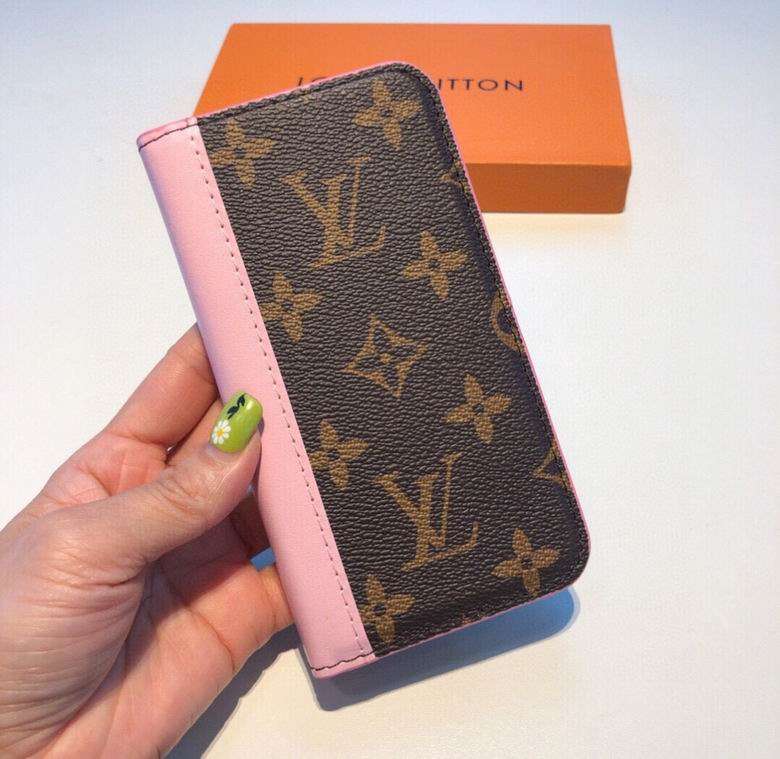 LV iPhone 14 Wallet Case Pink Edge For I Pro Max Plus for 11