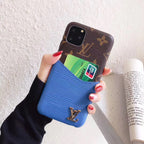Luxury LV Phone Case Colored Card Holder Patch iPhone 16 Pro Max Plus Series