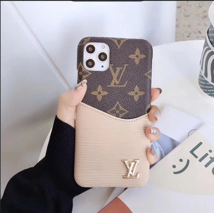 Luxury LV Phone Case Colored Card Holder Patch iPhone 16 Pro Max Plus Series