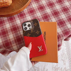 Luxury LV Phone Case Colored Card Holder Patch iPhone 16 Pro Max Plus Series for 16-plus