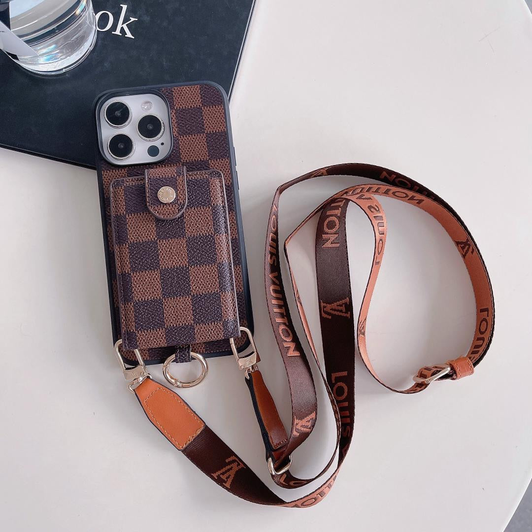 Louis Vuitton Phone Case Cards Holder Crossbody For 12 13 14 15 16 Pro Max Plus Models for 12-pro
