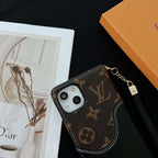 LV iPhone Wallet Case Brown Black Leather iPhone X 11 12 13 14 15 16 Pro Max Plus for 11-pro-max