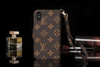 LV Brown Monogram Leather Wallet Case iPhone X 11 12 13 14 15 16 Pro Max Plus