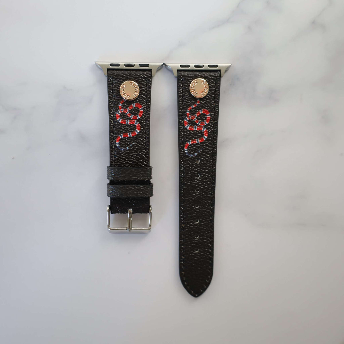 Gucci Apple Watch Strap Embroidery Snake for 38mm-40mm-41mm