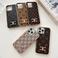 Fashion iPhone Case 16 15 14 13 12 11 Pro Max Plus Leather Design Electroplated