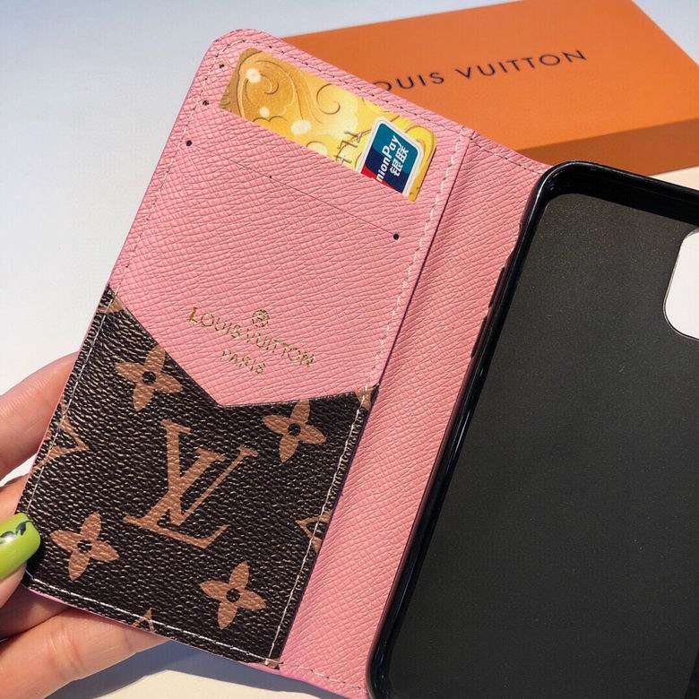 LV iPhone 14 Wallet Case Pink Edge For I Pro Max Plus for 11-pro-max