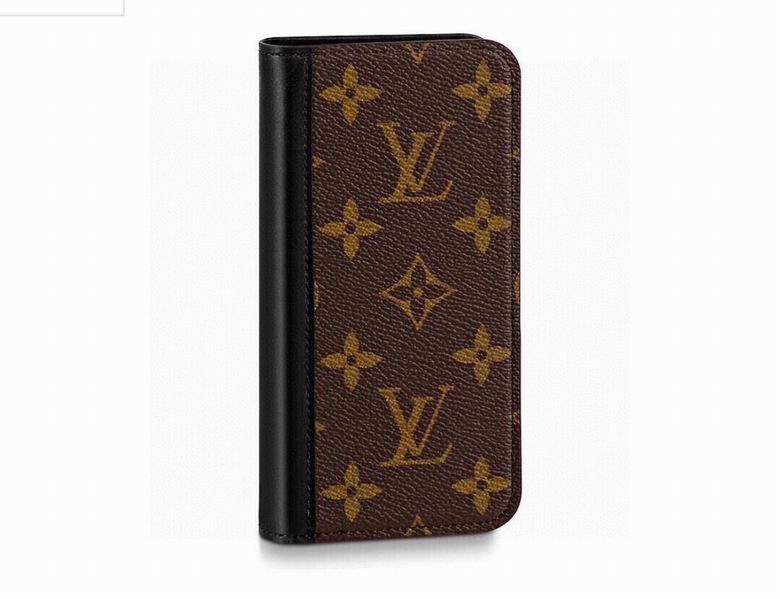 iPhone Wallet Case Brown Mono Leather Black Edge 11 12 13 14 15 16 Pro Max Plus