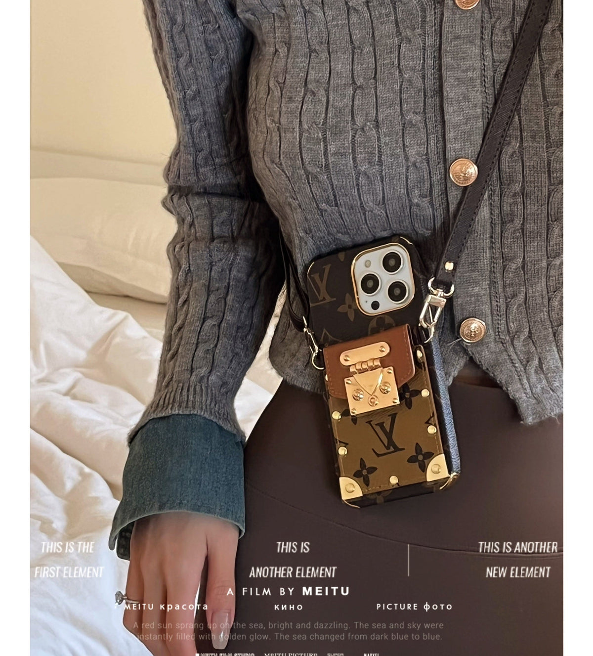 LV Monogram Crossbody Phone Case For I Pro Max for 11-pro-max