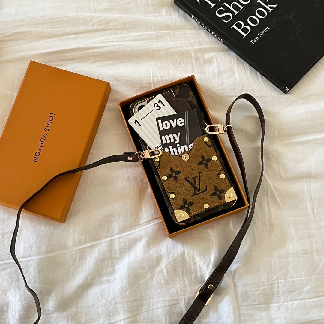 LV Monogram Crossbody Phone Case For I Pro Max for 11-pro-max