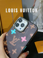 LV Monogram Rhinestone iPhone Case 12 13 14 15 16 Pro Max for 12-pro-max