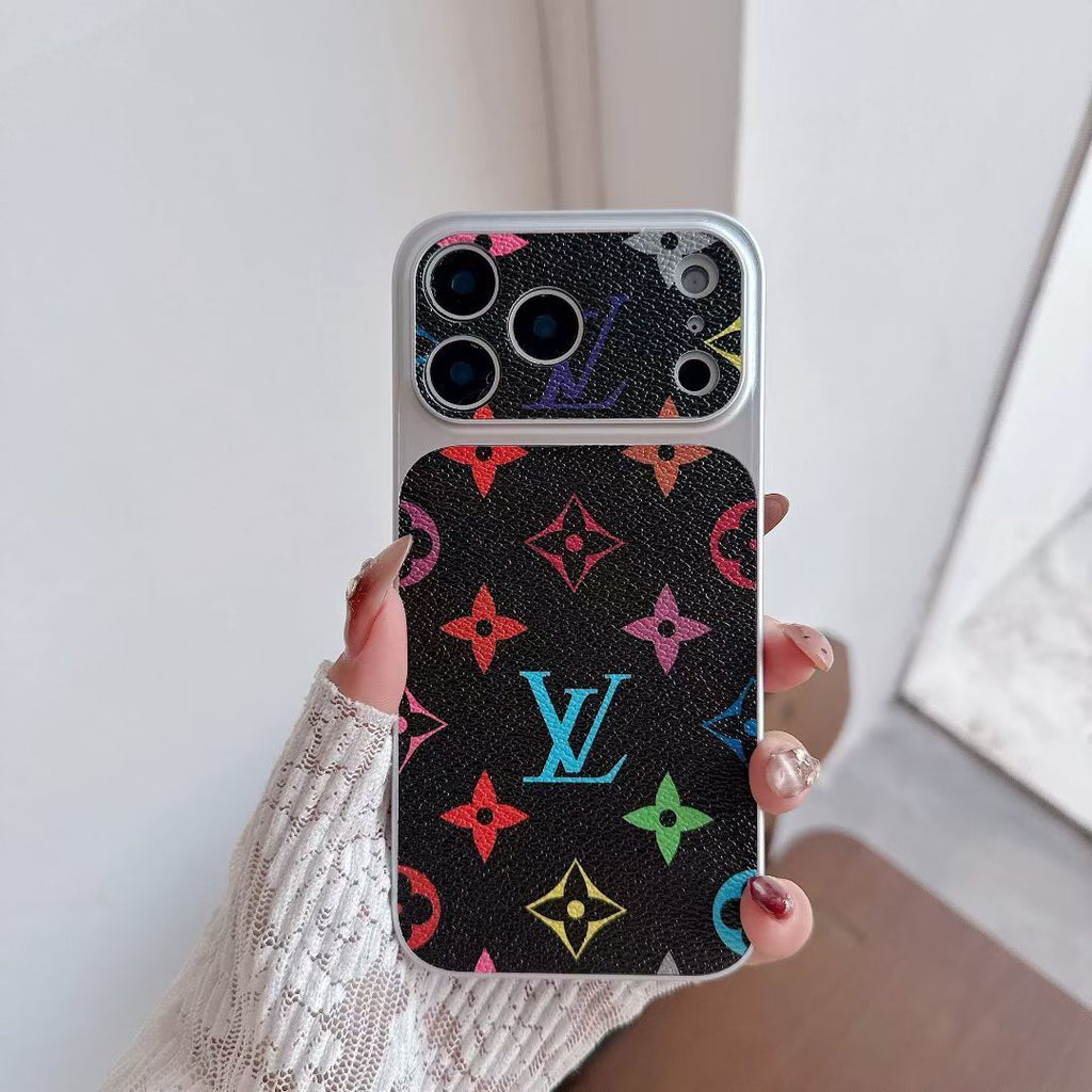 Multicolor Monogram LV-Style Phone Case For iPhone 13-17 / Pro / Pro Max / Plus / Air for 13-pro