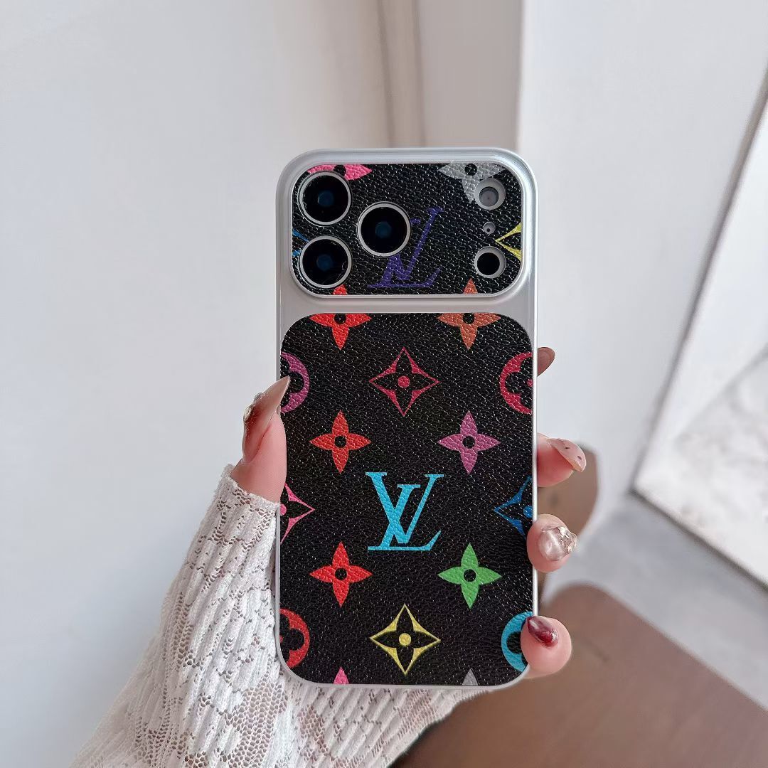Multicolor Monogram LV-Style Phone Case For iPhone 13-17 / Pro / Pro Max / Plus / Air for 13-pro