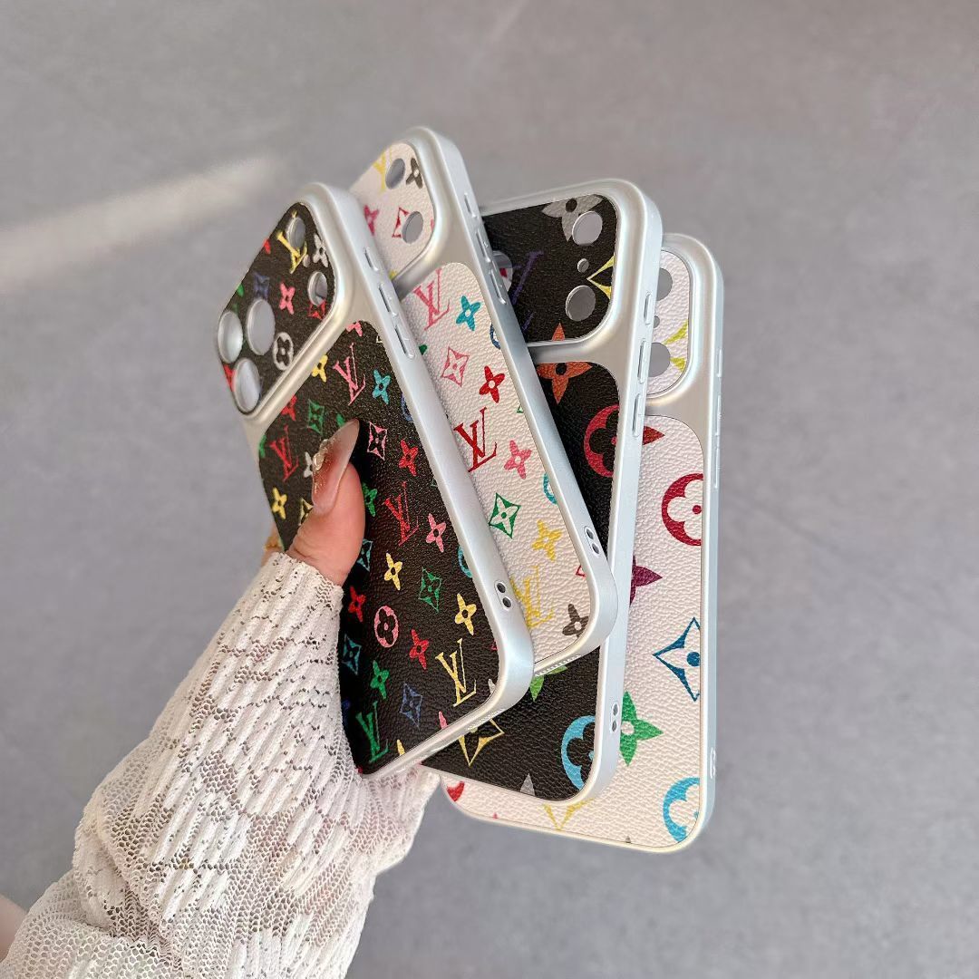 Multicolor Monogram LV-Style Phone Case For iPhone 13-17 / Pro / Pro Max / Plus / Air