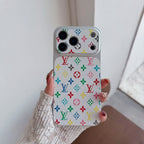 Multicolor Monogram LV-Style Phone Case For iPhone 13-17 / Pro / Pro Max / Plus / Air for 13-pro